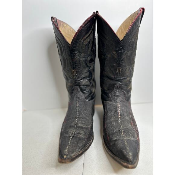 Genuine Stingray Pointed Toe Montenegro Cowboy Boots Size 27/US ~9 - Picture 2 of 16
